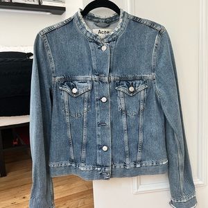 Acne Studios Indigo Frayed Denim Jacket US S / EU 40